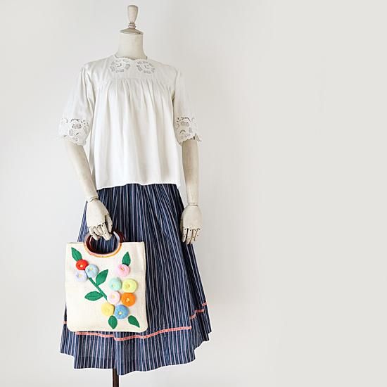 B1073 1950年代JR MIAMIウール花ツィードxルーサイトバッグ