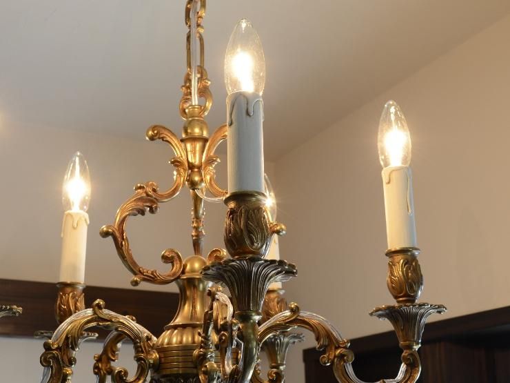 アンティーク 真鍮 5灯シャンデリア｜アンティーク照明・ランプ