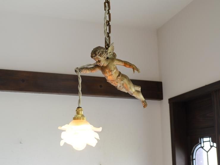 1920年代 アンティーク天使(エンジェル)ペンダントランプ