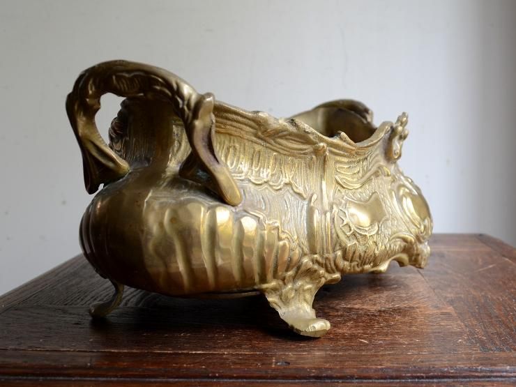 ジャルディニエール 真鍮フラワーポット（W40cm）｜アンティーク雑貨