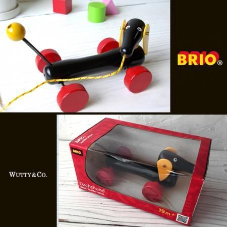 BRIO(ブリオ) プルトイ ダックスフント ダッチーS 北欧玩具*木の
