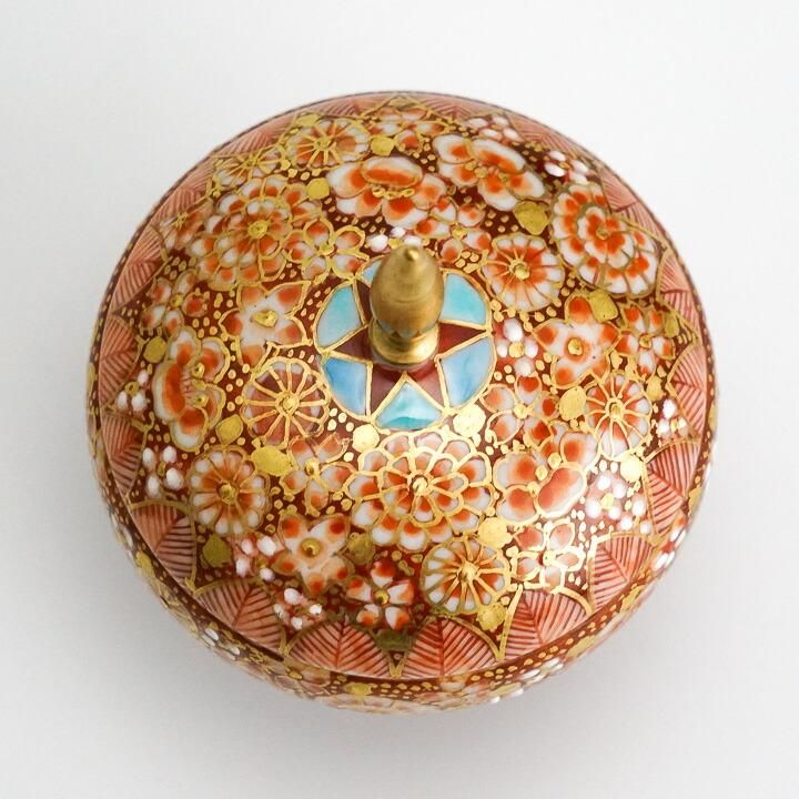 陶あん 金彩色絵 椿文 大皿 横幅約49cm 陶あん 金彩色絵 椿文 大皿