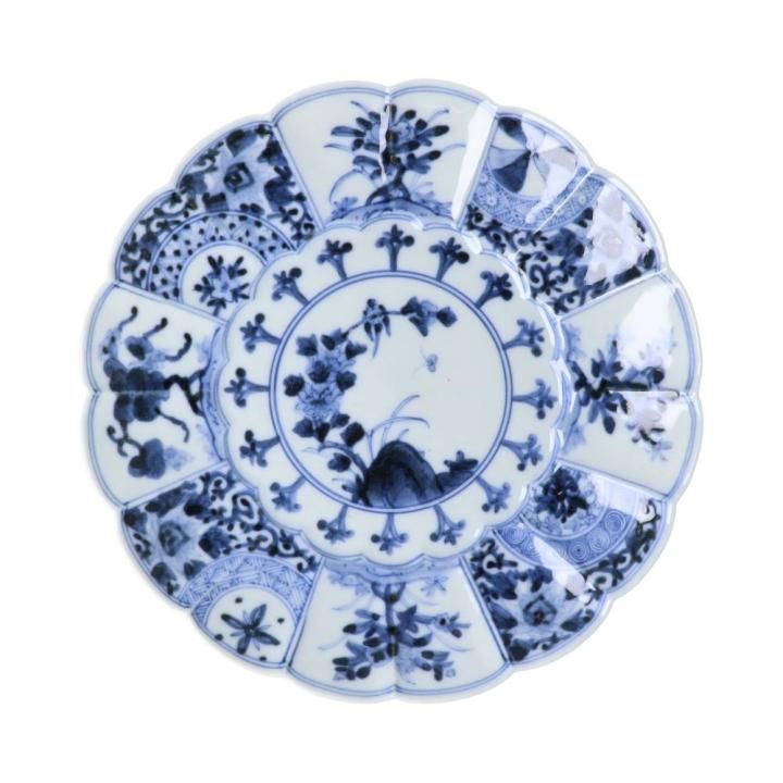 5.5号皿 青華吉祥樹花紋 / 山本長左｜ 九谷焼の販売専門店 陶らいふ