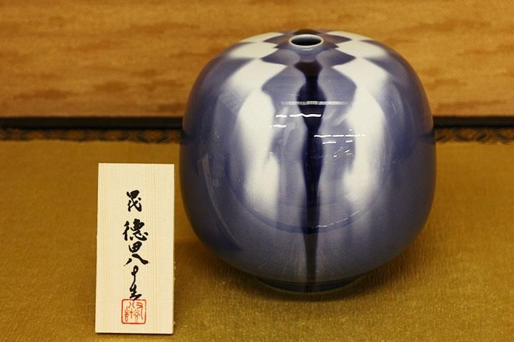 岡山県重要無形文化財 金重道明 備前焼 伊部徳利&酒呑 共箱合布栞 酒器