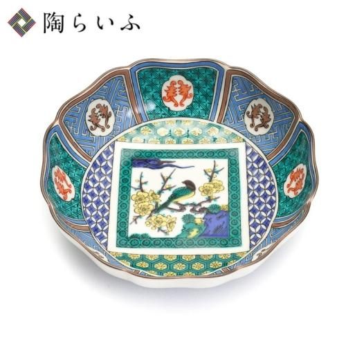 花やか♪北村和義〈白蛇、琵琶、宝尽くし〉九谷焼 角皿 金運・縁結び