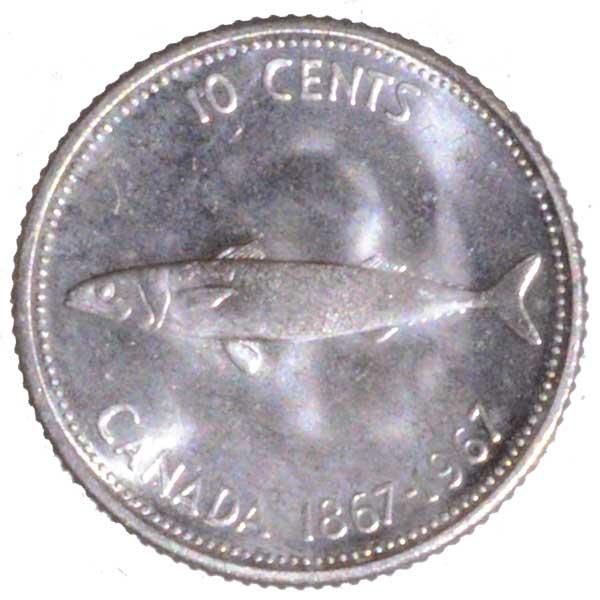 カナダ建国100周年記念10セント銀貨|トモリンズ24