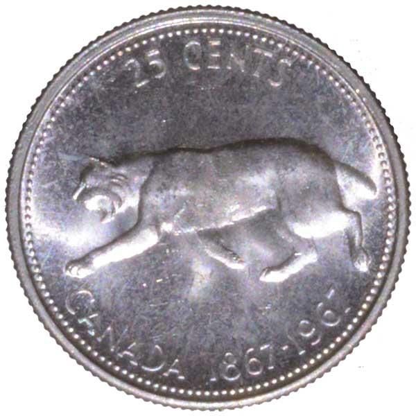 カナダ建国100周年記念25セント銀貨|カナダ|コレクターズショップ