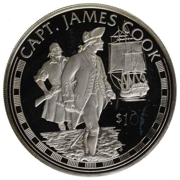キャプテンジェームズクック記念10ドル銀貨|クック諸島|コレクターズ