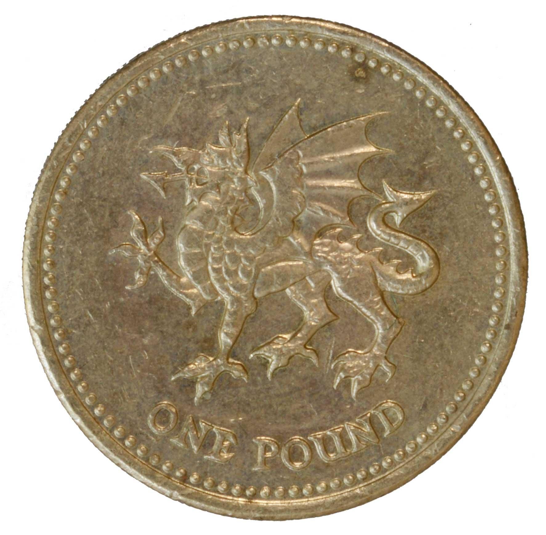 紋章エンブレムシリーズウェールズドラゴン記念1ポンド硬貨|イギリス