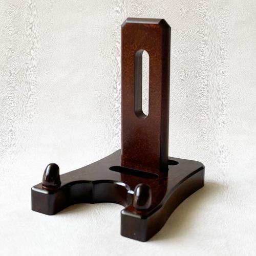 紀州シリーズ 木製皿立て 3号 ブラック ワインレッド (直径10～14cmの