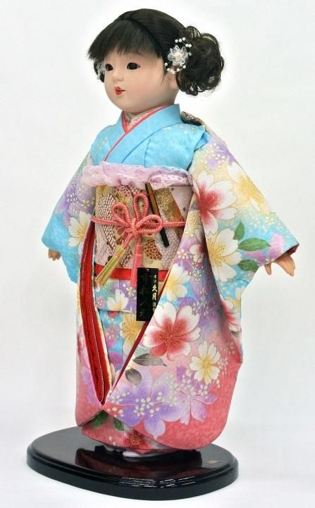 市松人形（ケース付） 愛ちゃん（13号） 友禅衣裳 47㎝タイプ - ひので