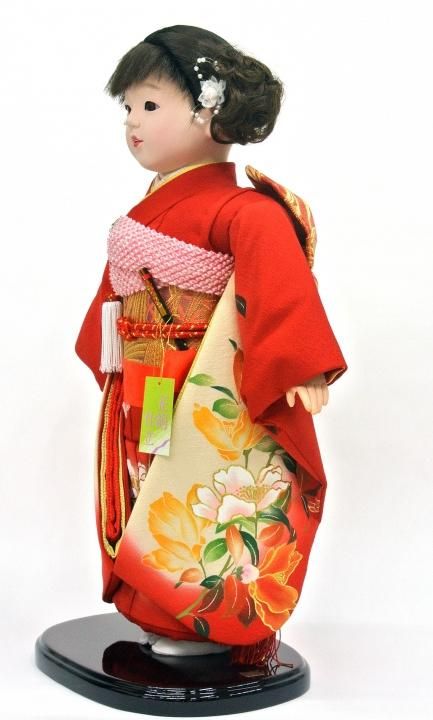 市松人形（ケース付） 愛ちゃん（つけ毛13号） 正絹衣裳 47㎝タイプ