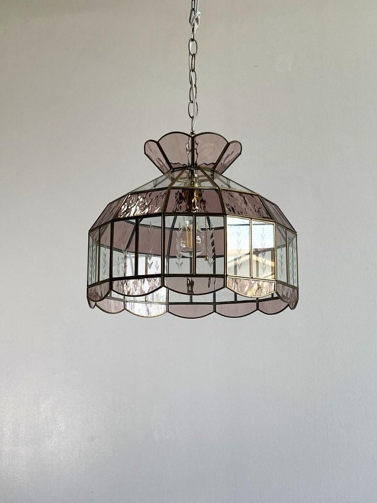 ヴィンテージ ステンドグラス ペンダントランプ - アンティーク