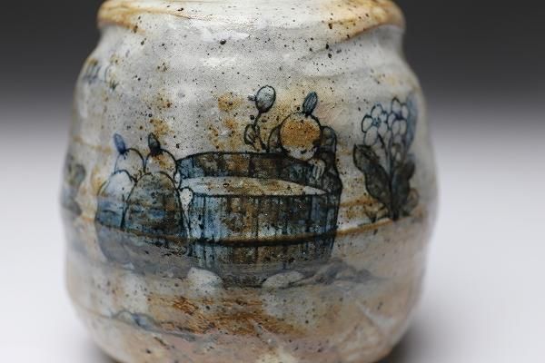 池田省吾 「 粉引金魚徳利 」 種子島 無比 酒器 - レトロ ＆アート空間