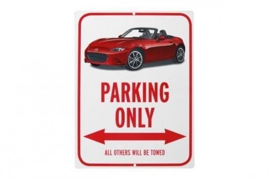 マツダ ND ロードスター パーキングサイン スチール 看板 PARKING ONLY