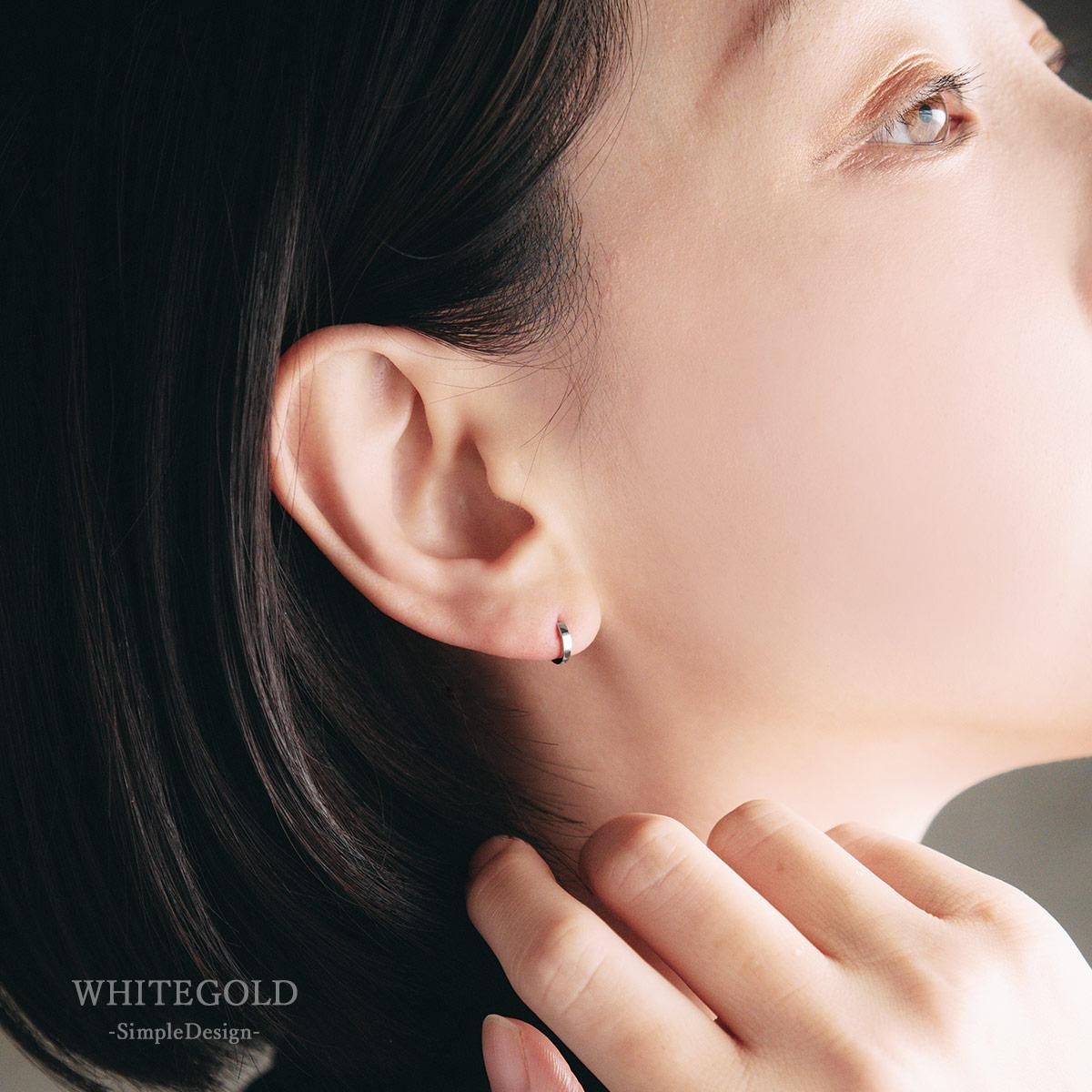 k14wgオニキスピアスホワイト 揺れるピアス k14ホワイト 自分へのご