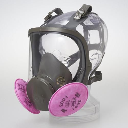防塵マスク兼防毒マスク 3M(スリーエム) 6000F/2091-RL3全面体