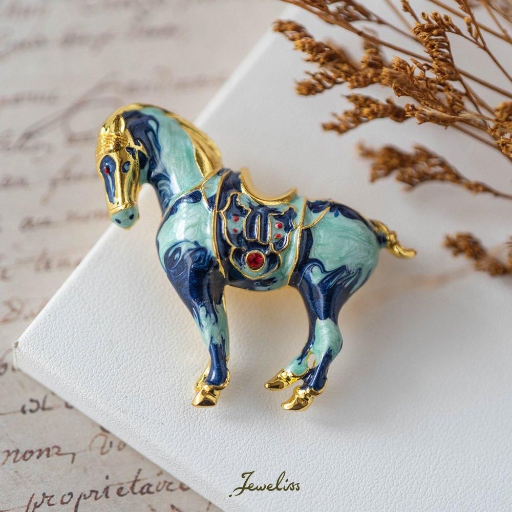 Jeweliss ブローチ Stille シュティレ 馬 ウマ 午 干支 ジュエリス