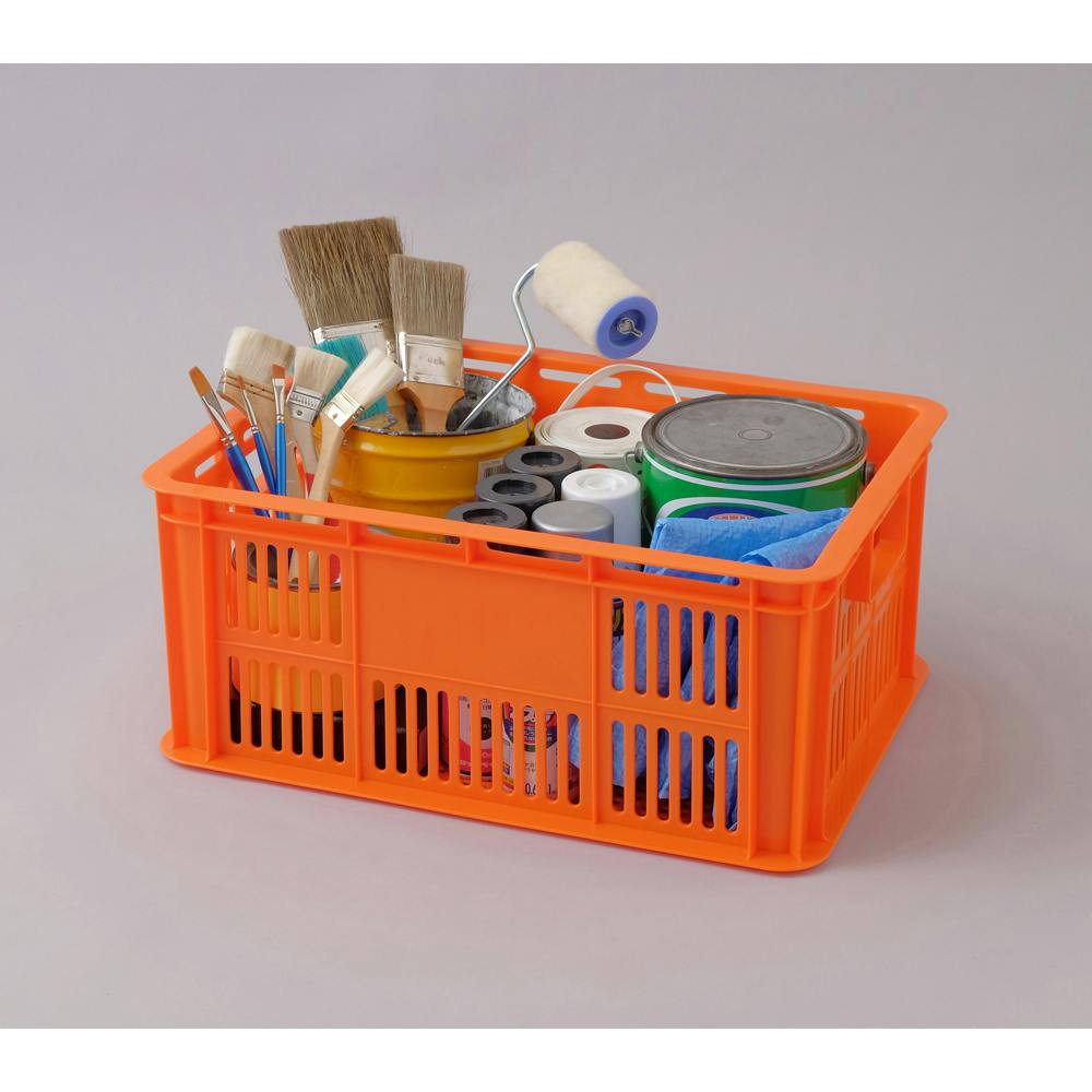 アイリスオーヤマ バスケットコンテナ オレンジ 515×382×219mm BSC-34L