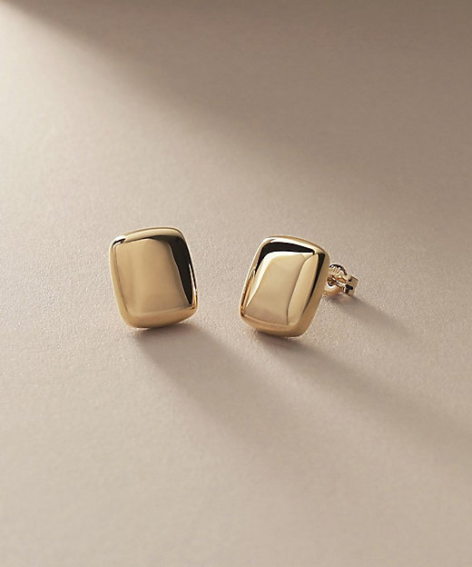 K10中空クッションシェイプ スタッドピアス大