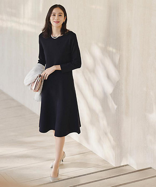 洗える／ストレッチ性／フォーマル】ニットワンピース