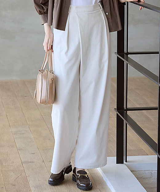 SLOW／一部店舗限定】ソフトコーデュロイ ワイドパンツ