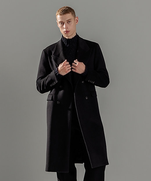 WEB限定】グロッシーウール ダブルブレストチェスターコート