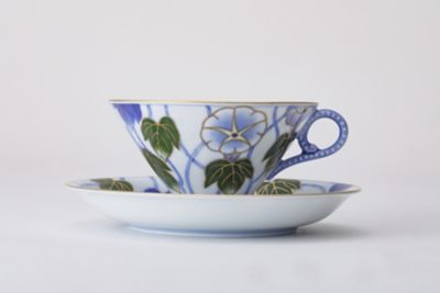 染錦つる朝顔 紅茶碗皿 | 深川製磁/フカガワセイジ | 三越伊勢丹