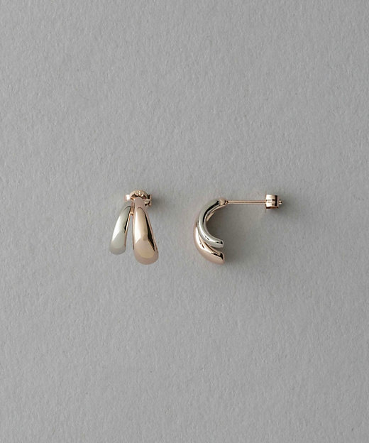 バイカラー ダブルライン ピアス | ete bijoux (Women)/エテ ビジュー