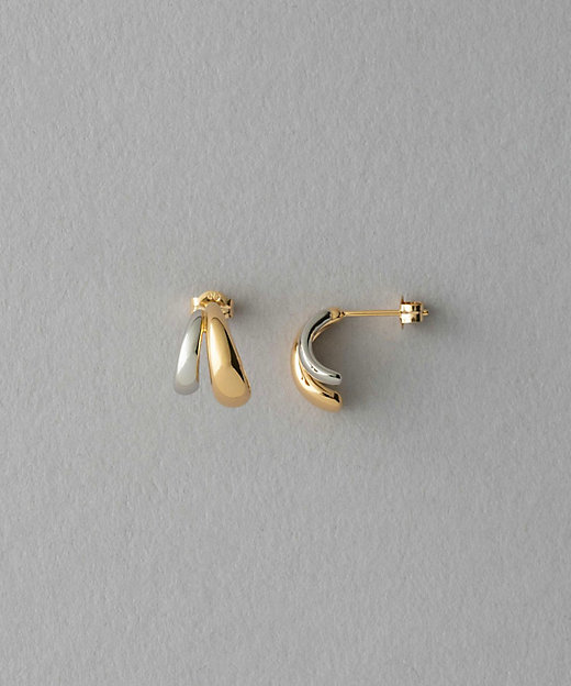 バイカラー ダブルライン ピアス | ete bijoux (Women)/エテ ビジュー