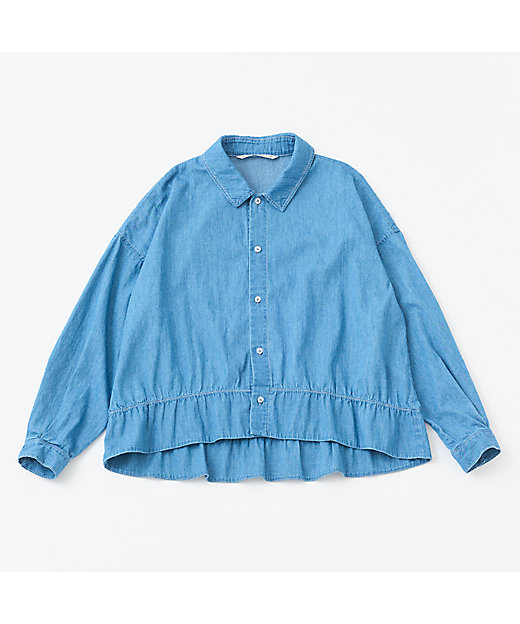 himemama 0519 4．5ozデニムフリルヘムシャツ | GRANDMA MAMA DAUGHTER