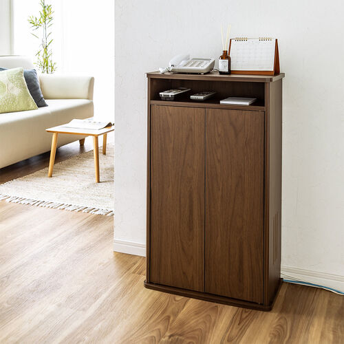 こ*う様 コーナー型木製テーブル 扉付き収納