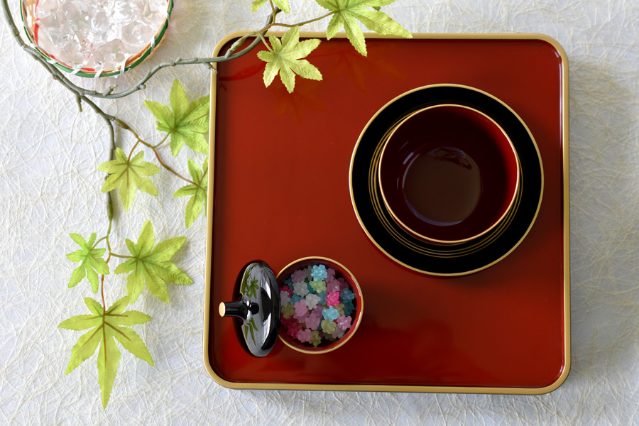 KINSEN トレイ isukeブランド 漆塗りのお膳 漆器の井助