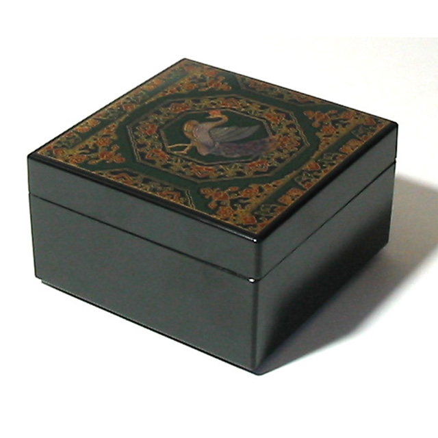 古美術◇蔵から漆塗りのカッコイイ鳳凰があしらわれた箱、入れ物、