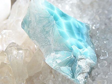 ラリマー 原石 母岩つき ☆ 2面磨き