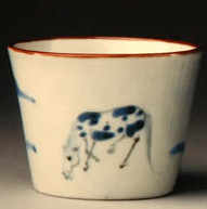 古伊万里 鉄線文（？） 蕎麦猪口 アンティーク 骨董 そば猪口 江戸時代