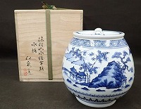 三浦竹泉 染付山水絵芋頭水指】茶道具・煎茶道具の買取実績一覧 - いわ
