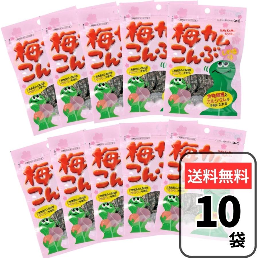 梅カムこんぶ 10g ×10袋 しそ梅味 おしゃぶり昆布 上田昆布 : 3n store