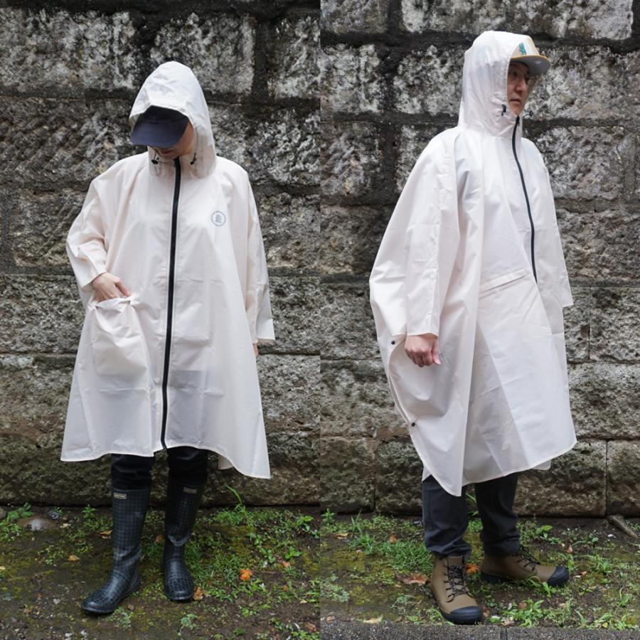 レインポンチョ レインコート 男女兼用 撥水 はっ水 狭間 リフレクター