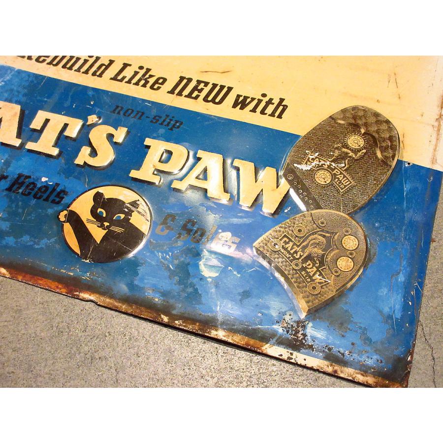 ビンテージ40's○CAT'S PAW アドバタイジングメタルサイン○210402s8