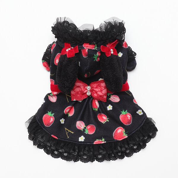 CanNana 犬 犬服 服 秋冬 ドックウェア ワンピース かわいいフリフリ