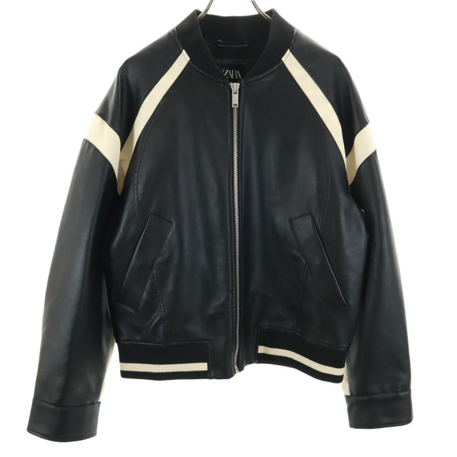ZARA（ザラ） フェイクレザー ブルゾン M ブラック メンズ 古着 中古