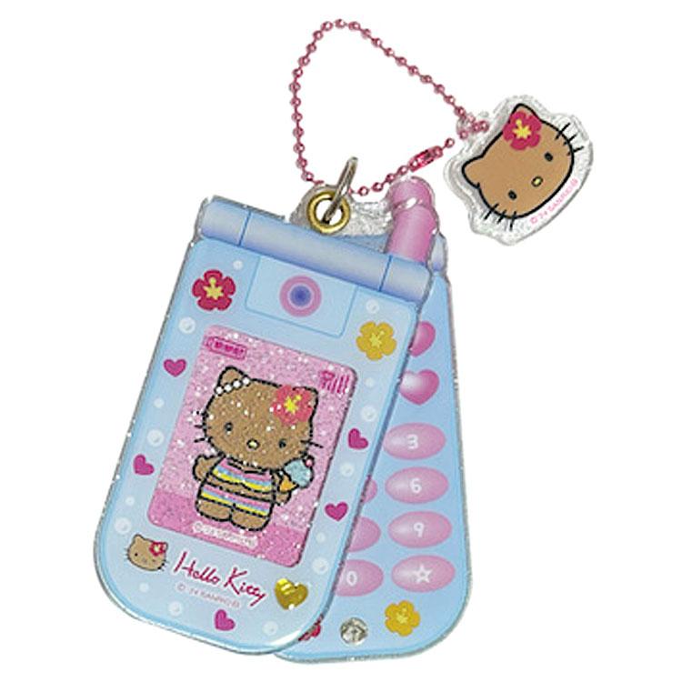 ハローキティ スライドガラケーキーホルダー 日焼け 985392 GOGOギャル