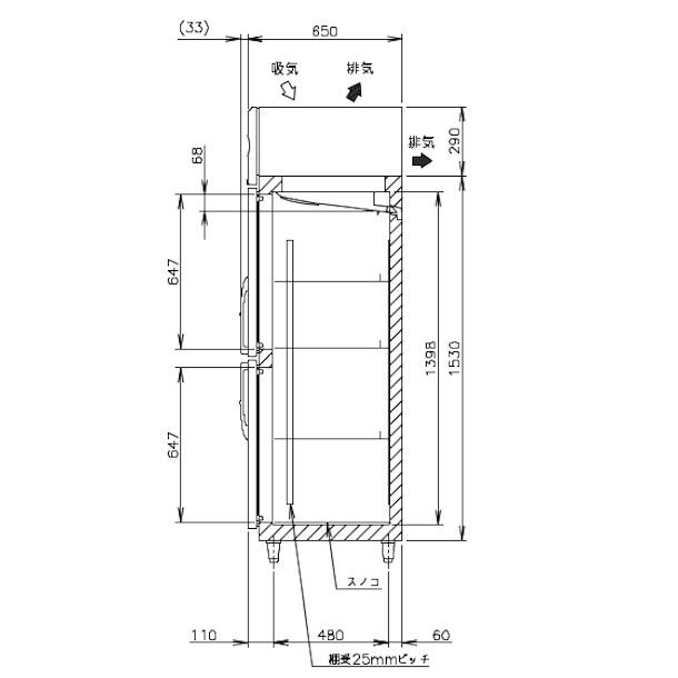 ホシザキ（HOSHIZAKI） 業務用冷凍冷蔵庫 HRF-150AFT3-1-6D｜6枚扉