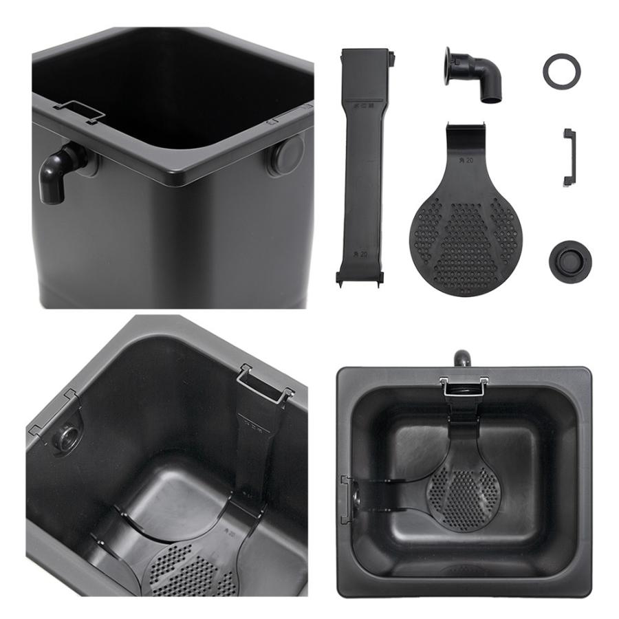 Tetra（テトラ） じょうろでキレイメダカ鉢 20 黒×3 めだか 水槽 鉢