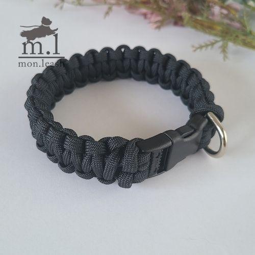 犬用首輪 【 パラコード首輪 / 11．ブラック 】 犬 首輪 散歩用 犬の