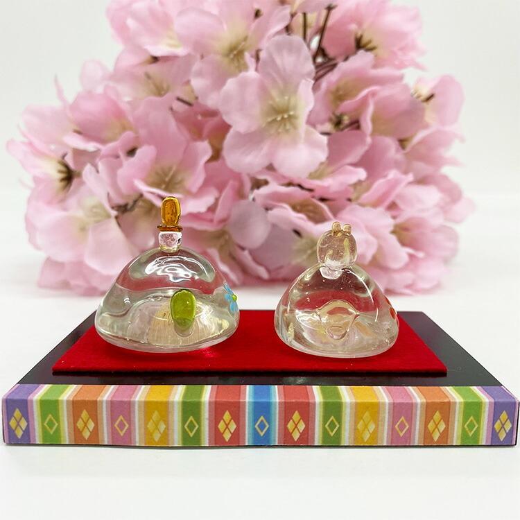 ガラス細工 ミニチュア 雛飾り-京花- 硝子細工 トンボ玉 雛壇 玄関