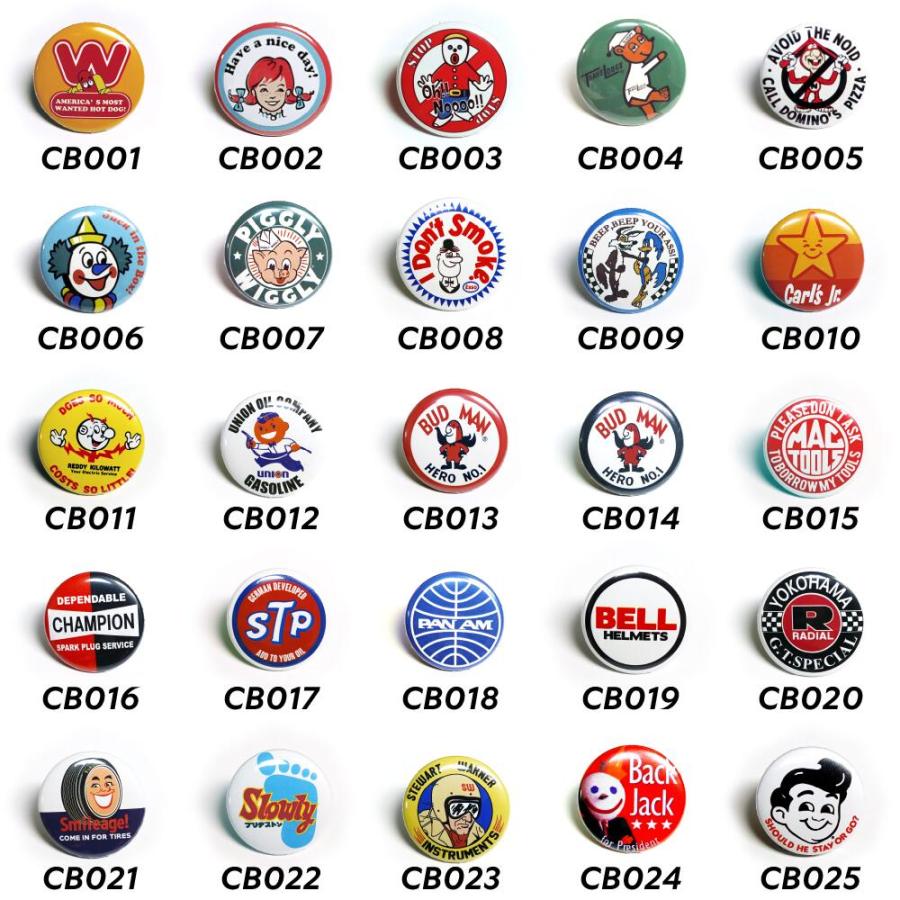缶バッチ お好きな柄 5個セット モーター アドバタイジング カンバッチ