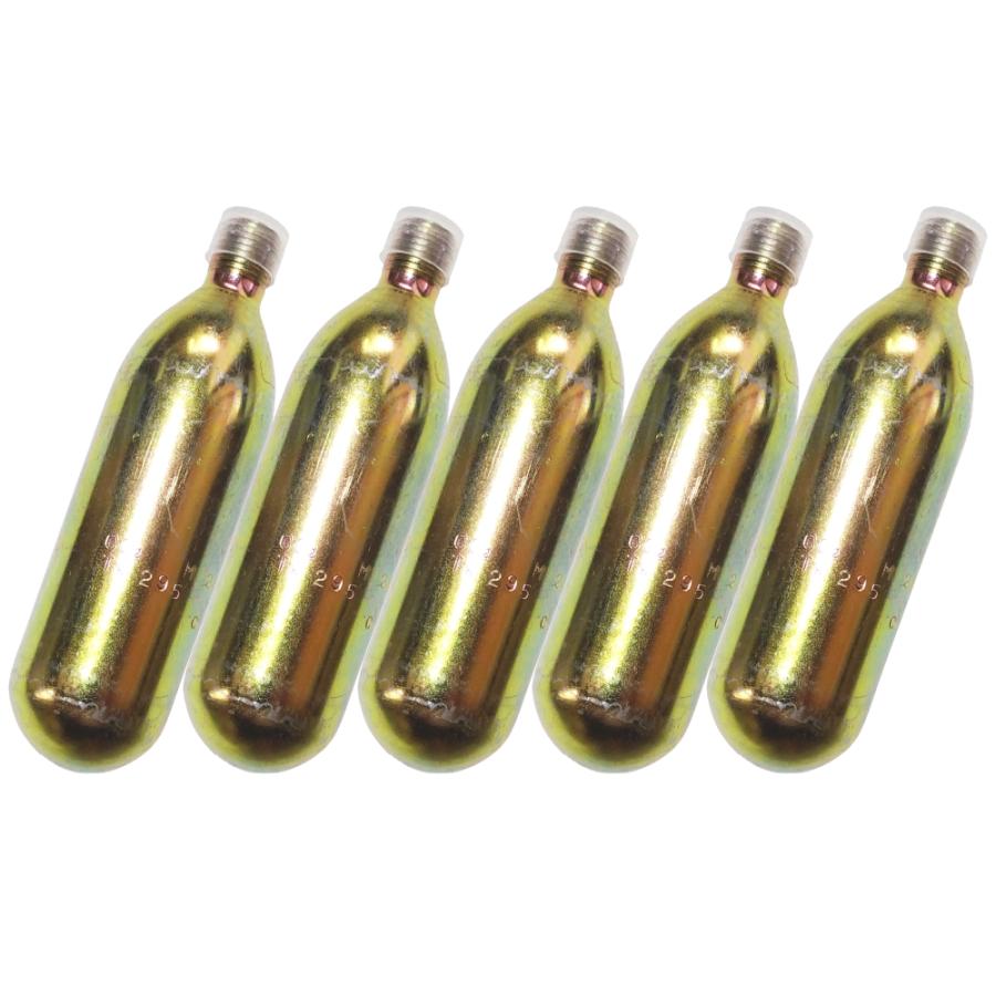 新瓶] CO2ボンベカートリッジ 内容量74g 5本 汎用規格 5/8-18UNF