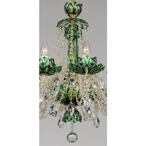 シャンデリア CH-10ロータス・グリーン 緑切子 蓮の花 10灯 高級